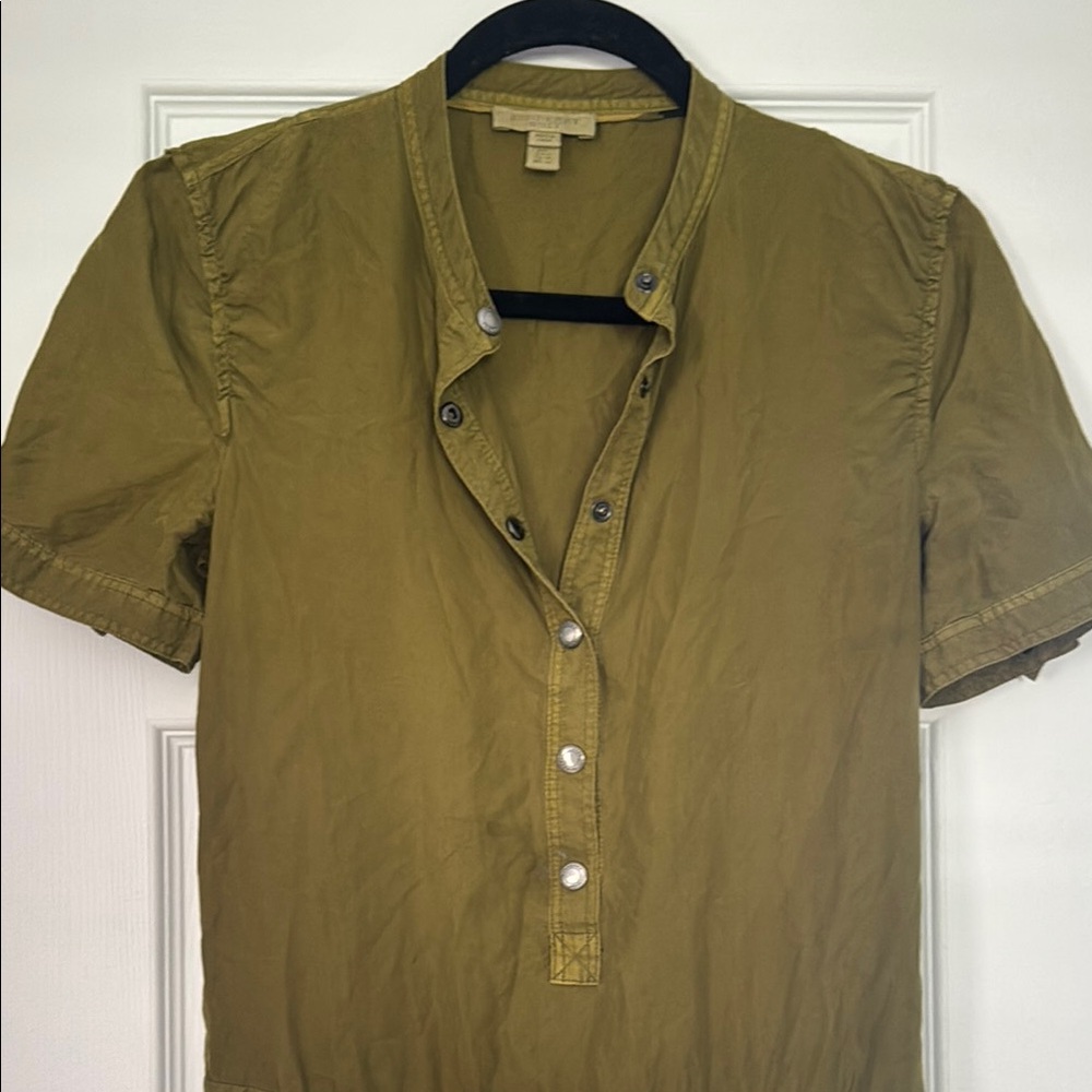 Burberry Green Polo Collar A-Line Mini Dress - Picture 3 of 11